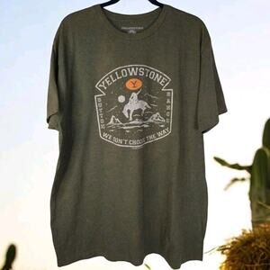 Yellowstone Dutton Ranch T-Shirt Men’s XL Heathered Green Western Graphic Tee